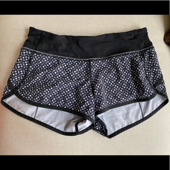 Lululemon Speed Up shorts lined Size 4 black white - Picture 1 of 3